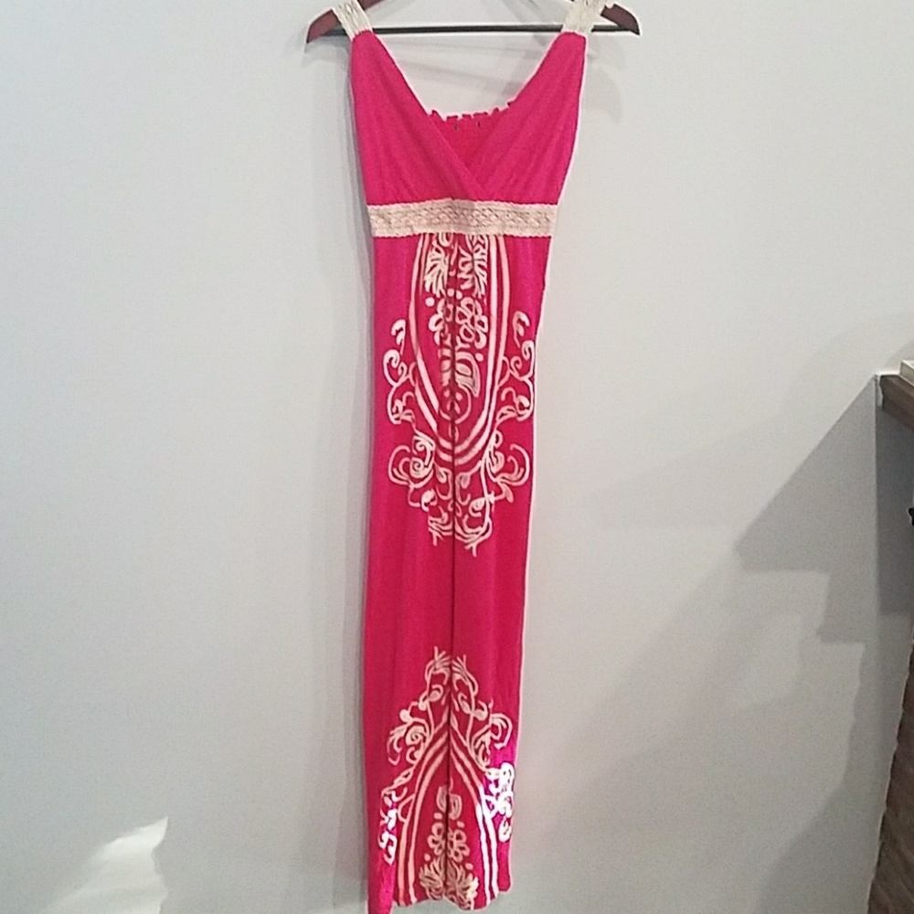 Lace shouldered maxi dress